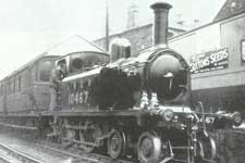 A Class D51 locomotive with 4 wheeled carriages (at North Leith) – Click to enlarge